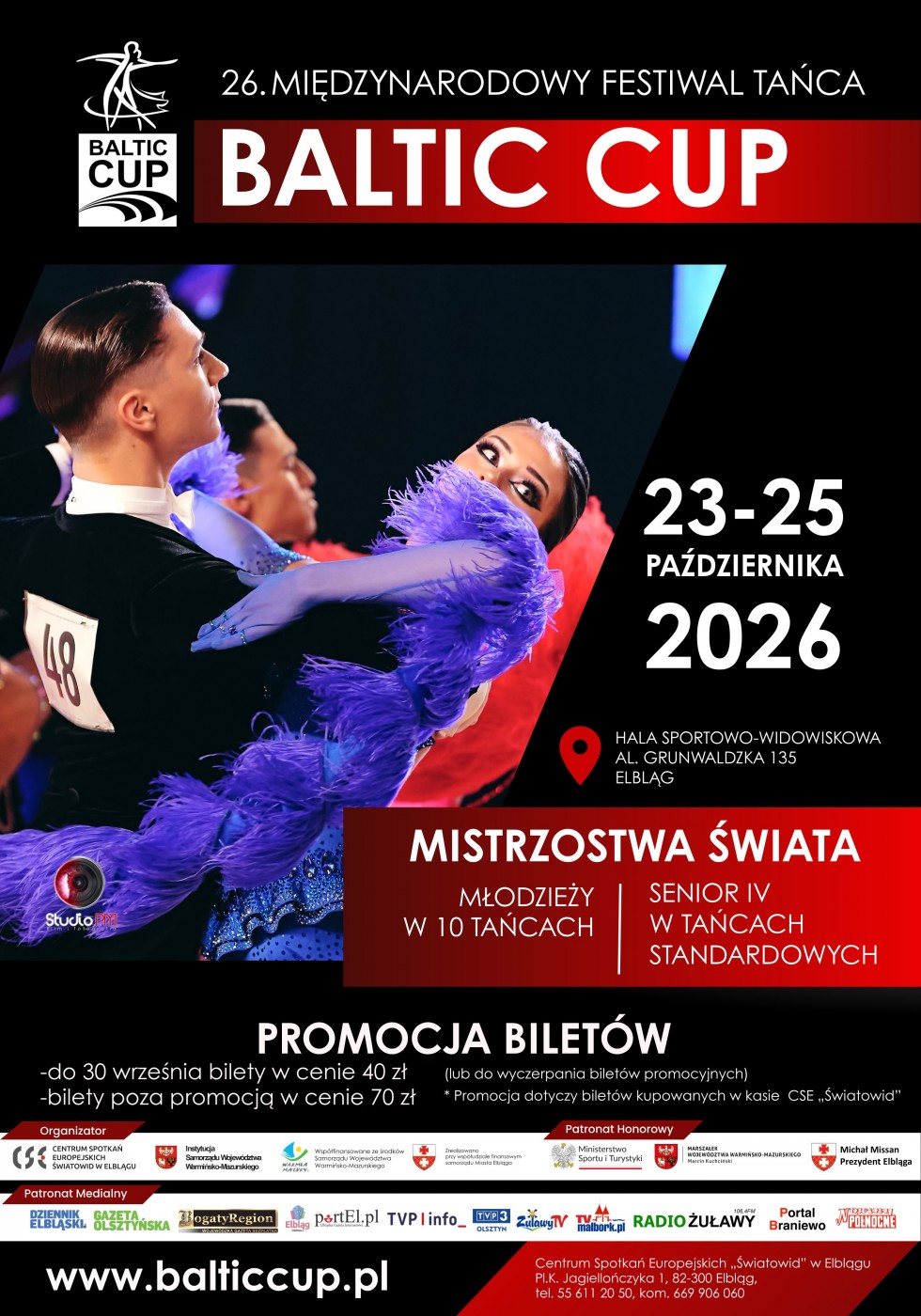 Bilety na BALTIC CUP 2026 już w sprzedaży! Elbląg ponownie stanie się stolicą światowego tańca