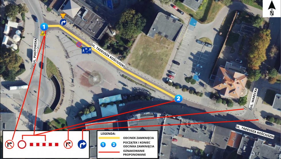 W sobotę utrudnienia w centrum Malborka. Zamknięty odcinek ul. Kościuszki