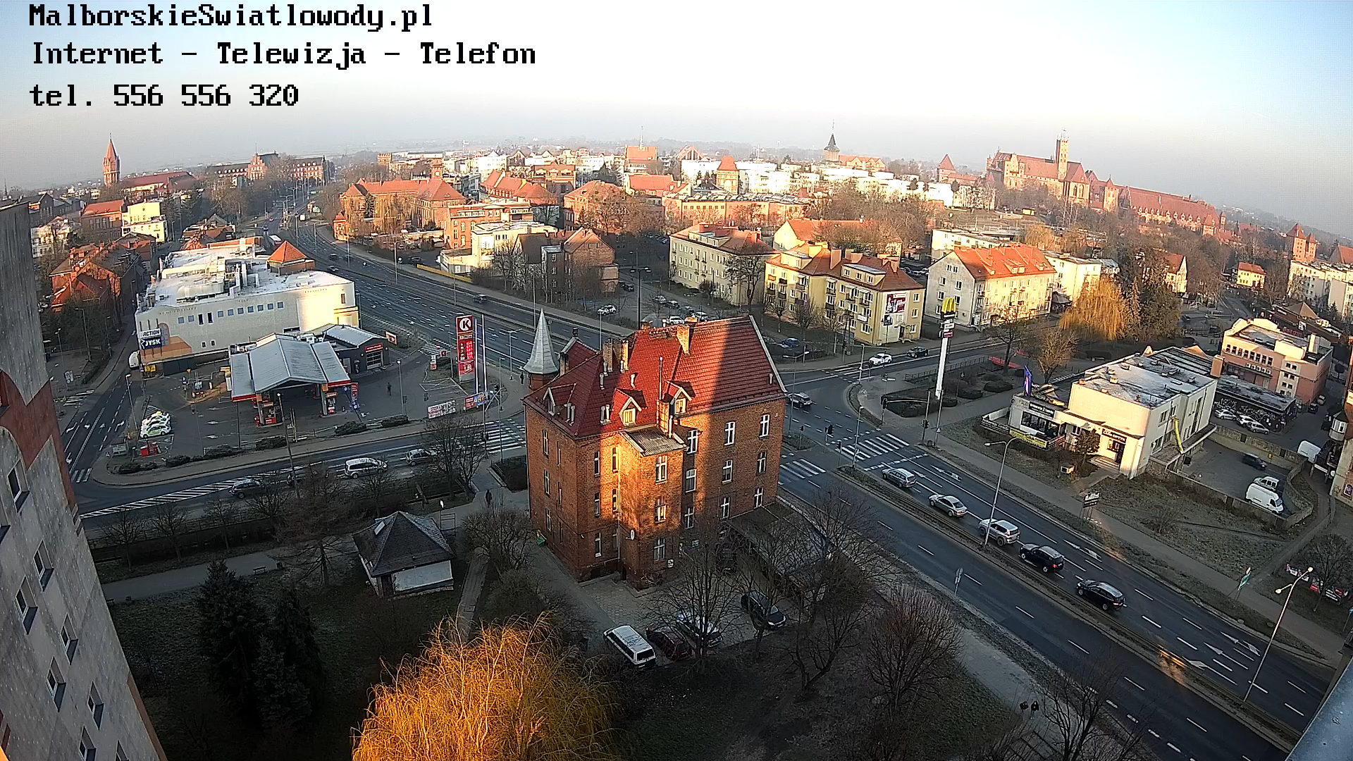 Malbork. Panorama na żywo z wieżowca. Kamery on-line 24/7 - TV Malbork