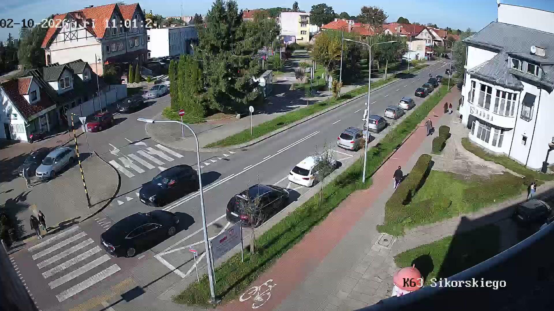Podgląd: Nowy Dwór Gdański, ul. Generała Władysława Sikorskiego - Ernesta Wejhera. Zobacz na żywo