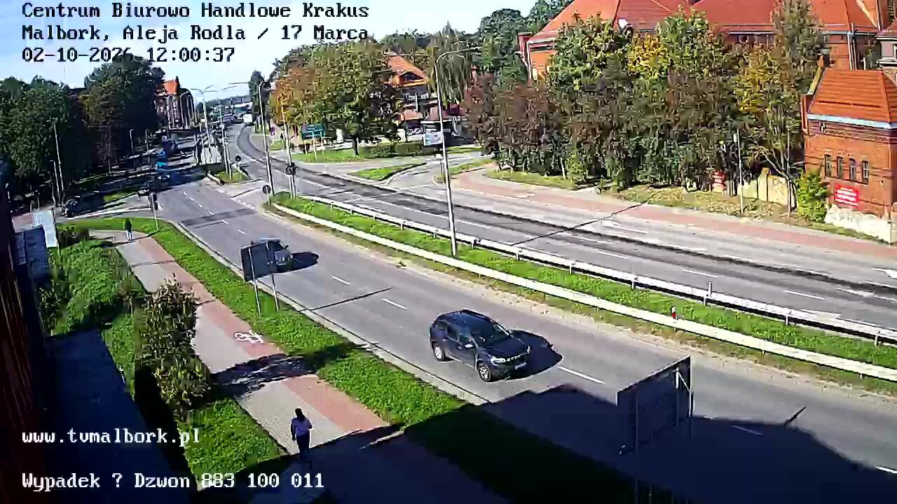 Podgląd: Centrum Biurowo Handlowe Krakus - Malbork, Aleja Rodła / 17 Marca. Kamera na żywo. DK 22 #RedLight #malbork #dk22