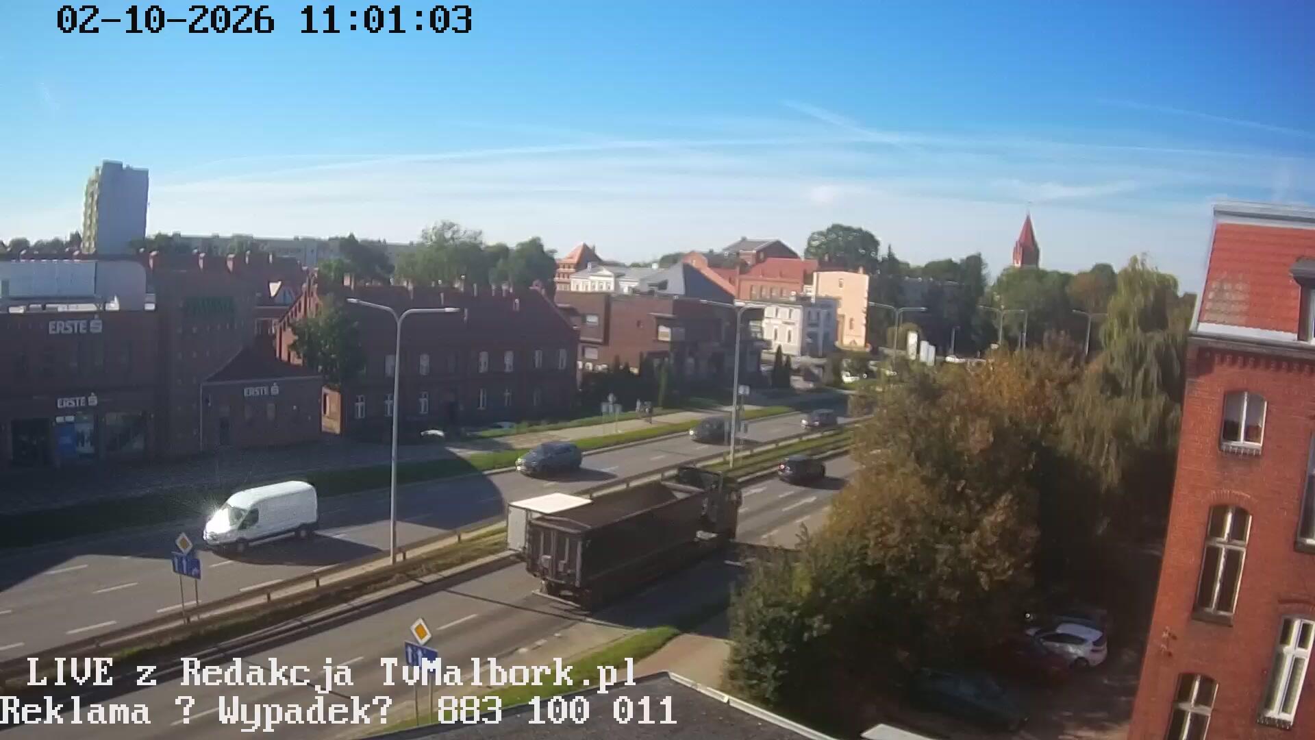 Podgląd: Malbork, Aleja Rodła i 17 Marca aktualna pogoda i ruch na DK 22